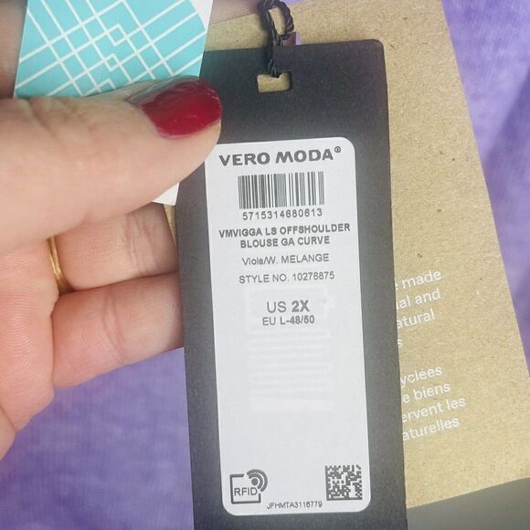 Vero Moda By Stitch Fix Womens 2X Off the shoulder Lilac Sweater NWT - Picture 7 of 10